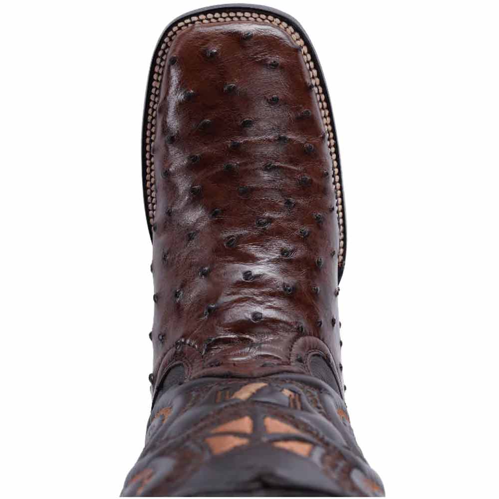 Botas de Avestruz Original Horma Rodeo Cuadrada Color Cafe JB-503CAF - Joe Boots