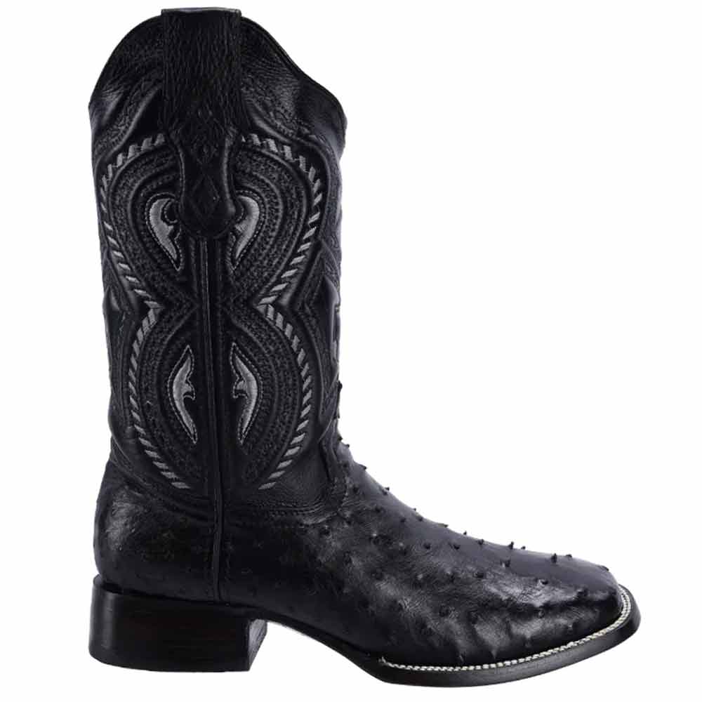 Botas de Avestruz Original Horma Rodeo Cuadrada Color Negro JB-503BLACK - Joe Boots