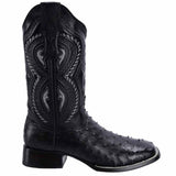 Botas de Avestruz Original Horma Rodeo Cuadrada Color Negro JB-503BLACK - Joe Boots