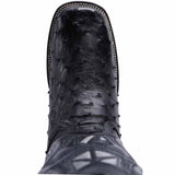 Botas de Avestruz Original Horma Rodeo Cuadrada Color Negro JB-503BLACK - Joe Boots