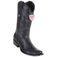 Original Ostrich Leg Boots Dubai Square Toe Black Color - Wild West Boots