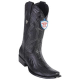 Original Ostrich Leg Boots Dubai Square Toe Black Color - Wild West Boots