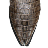 Original Caiman Crocodile  Tail Western Boots with Snip Toe in Brown Color - Los Altos Boots - Toe