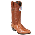 Western Men's Original Cognac Caiman Cocodrile Tail Pointed Toe Boot - Wild West Boots - Side View