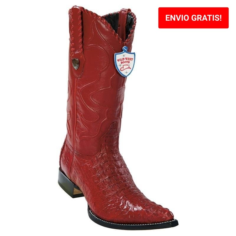 Botas de Cola de Caiman Original Punta 3X Color Arena - Wild West Boots main image 1
