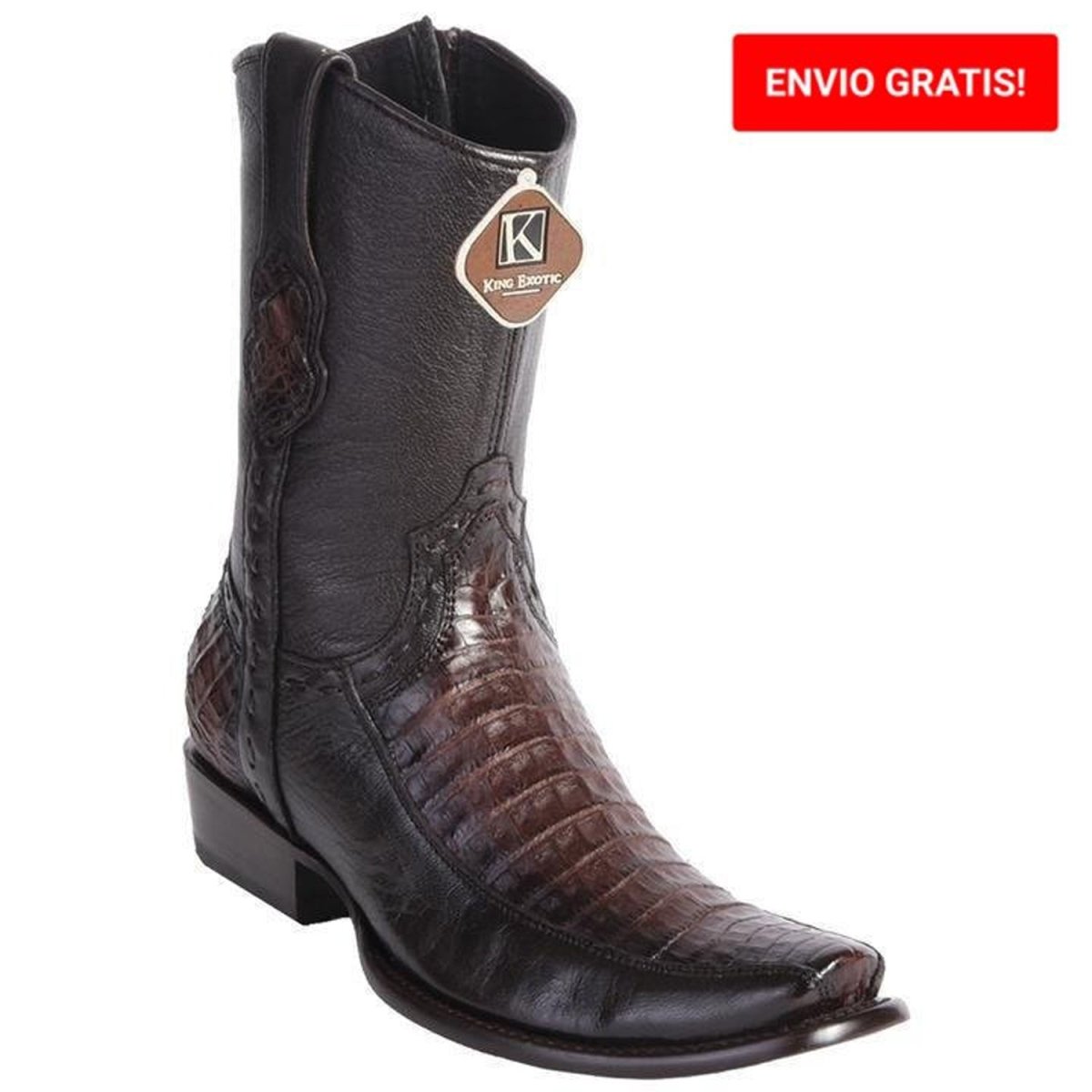 Botas de Cocodrilo Caiman Panza y Venado Cortas Horma Dubai KE-479BF8216 - King Exotic