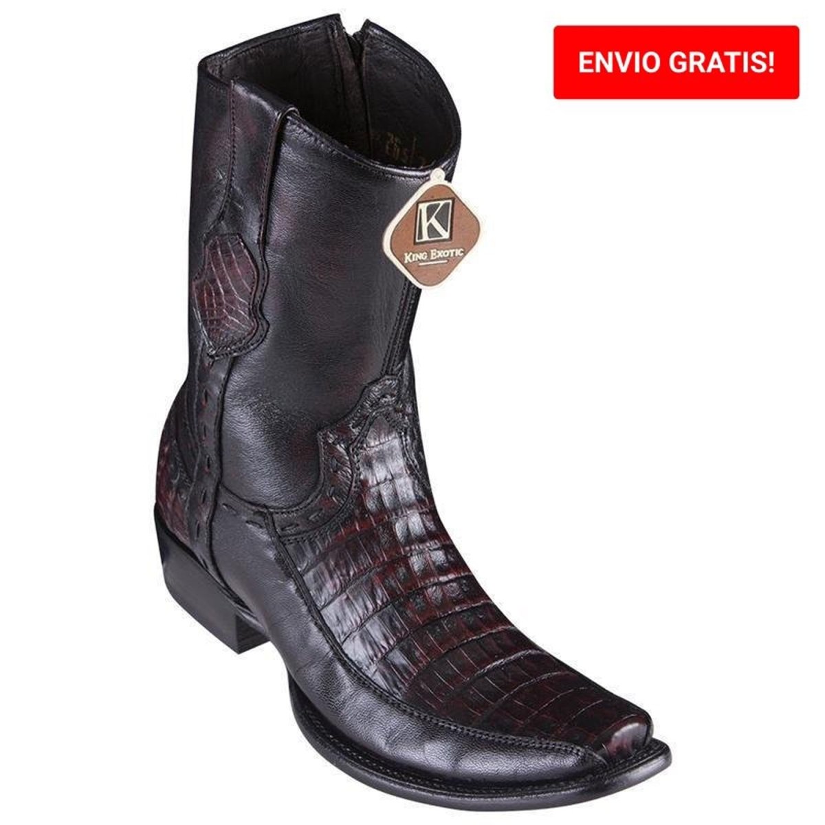 Botas de Cocodrilo Caiman Panza y Venado Cortas Horma Dubai KE-479BF8218 - King Exotic