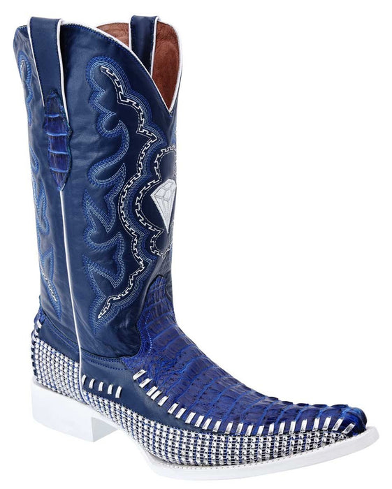 Botas de Cocodrilo Grabada Coco Diamante Azul WD-113 - White Diamonds Boots