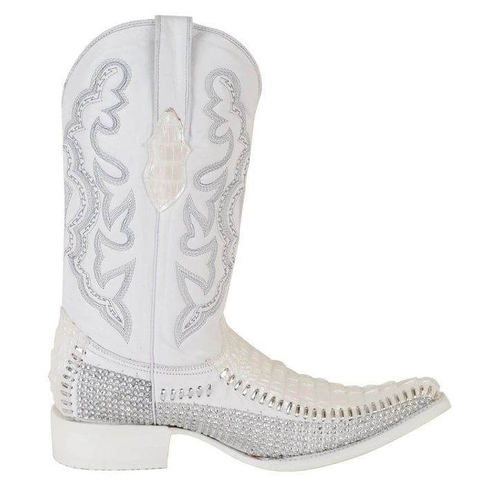Botas de Cocodrilo Grabada Coco Diamante WD-100 - White Diamonds Boots
