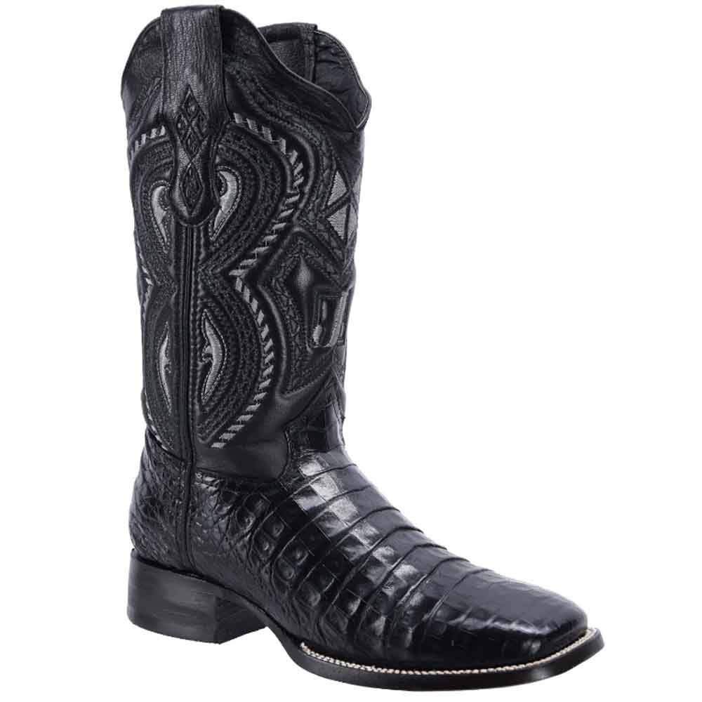 Botas de Cocodrilo Panza Original Horma Rodeo Cuadrada Color Negro JB-506N - Joe Boots