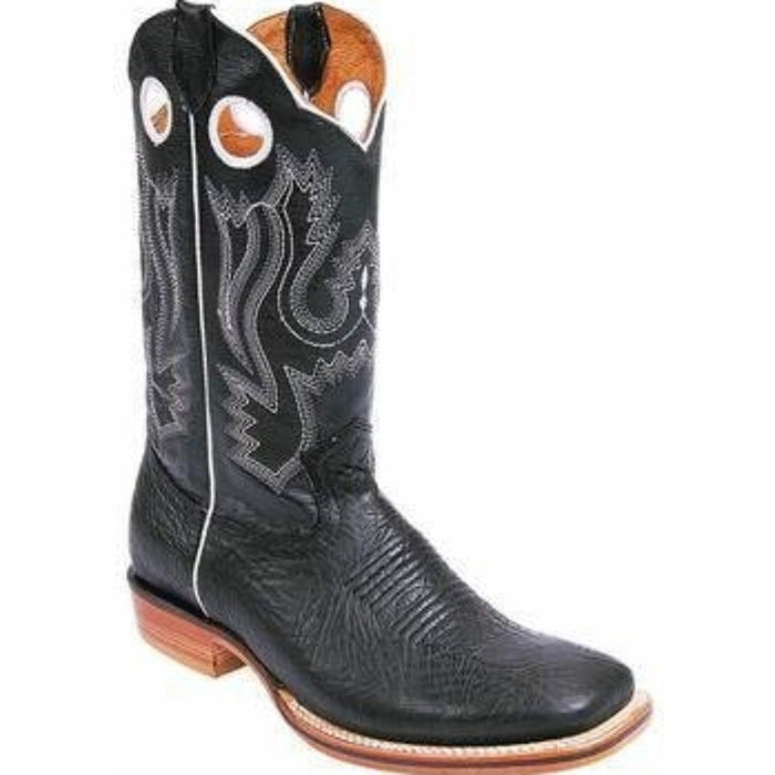Botas de Cuello de Toro Original Horma Rodeo Cuadrada Color Negro JB-472 - Joe Boots
