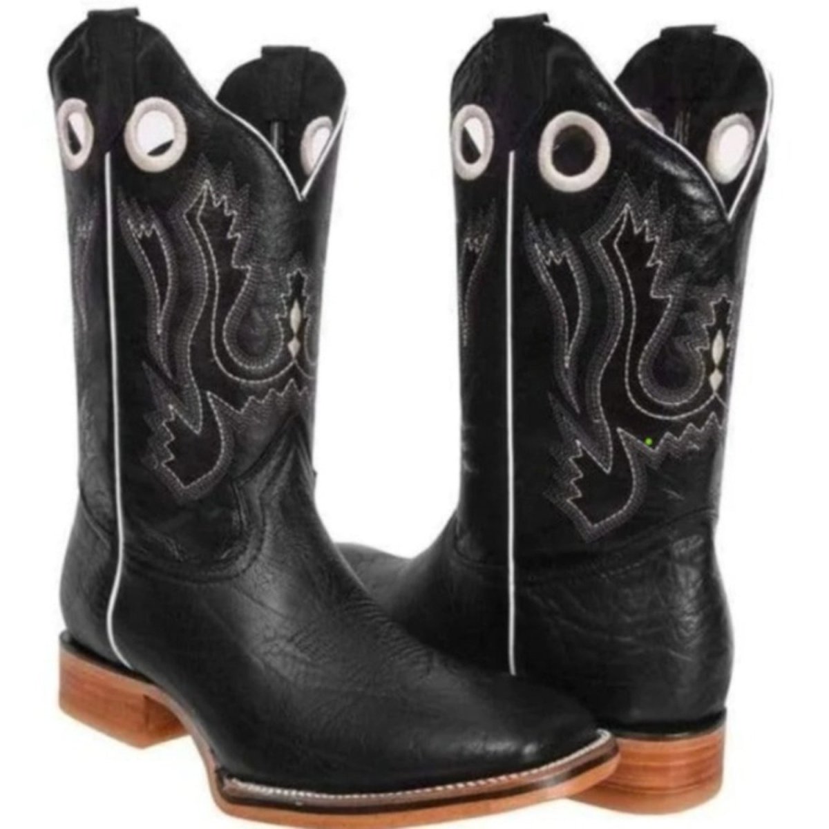 Botas de Cuello de Toro Original Horma Rodeo Cuadrada Color Negro JB-472 - Joe Boots