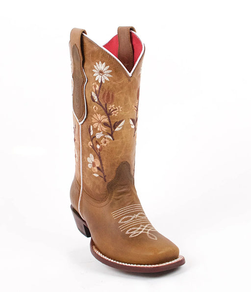Botas de Cuero con Flores para Mujer en Horma Rodeo Q3125251 - Quincy Boots