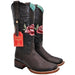 Botas de Cuero con Rosas para Mujer en Horma Rodeo Chocolate Q322RT4294 - Quincy Boots