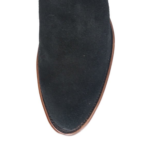 Botas de Cuero Gamuza Original en Horma Roper Color Negro LAB-696605 - Wild West Boots
