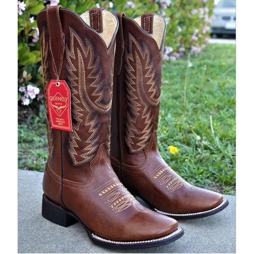 Botas de Cuero Grasso para Mujer en Horma Rodeo Color Shedron Q322N8350 - Quincy Boots