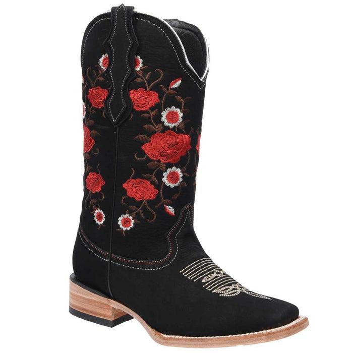 Botas de Cuero Horma Rodeo Nobuck para Mujer WD-494 - White Diamonds Boots