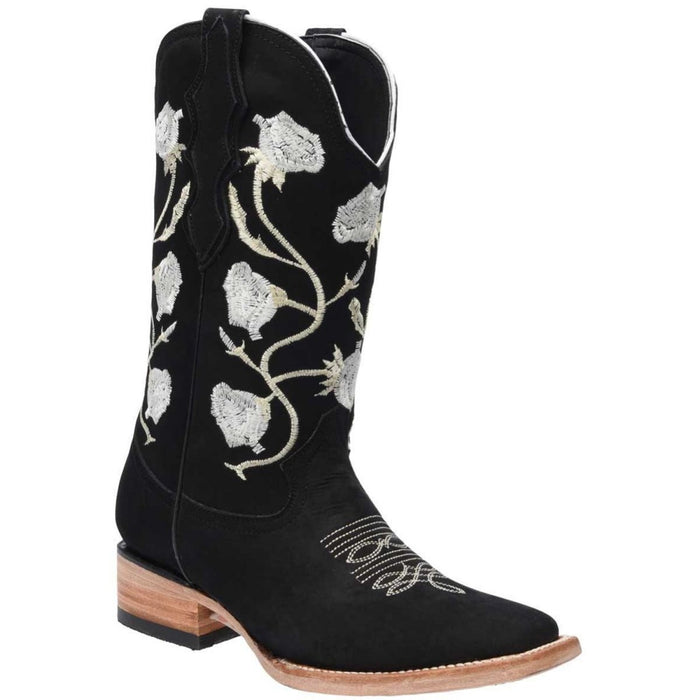 Botas de Cuero Horma Rodeo Nobuck para Mujer WD-498 - White Diamonds Boots