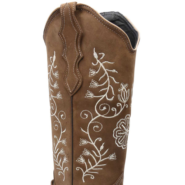Botas de Cuero Horma Rodeo Nobuck para Mujer WD-518 - White Diamonds Boots