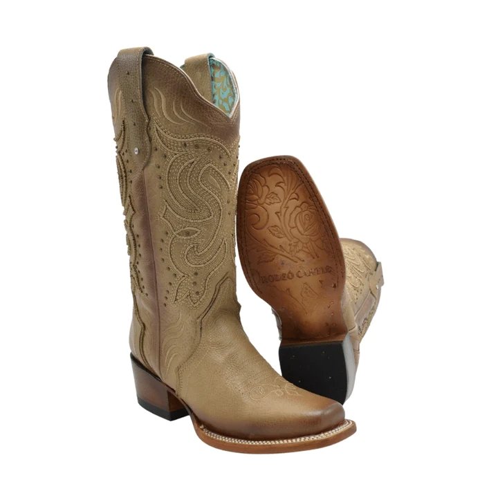 Botas de Cuero Horma Rodeo para Mujer Color Arena JB-STEPHANIESAND - Joe Boots