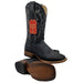Botas de Cuero Original Horma Rodeo Cuadrada Negro Q8225405 - Quincy Boots