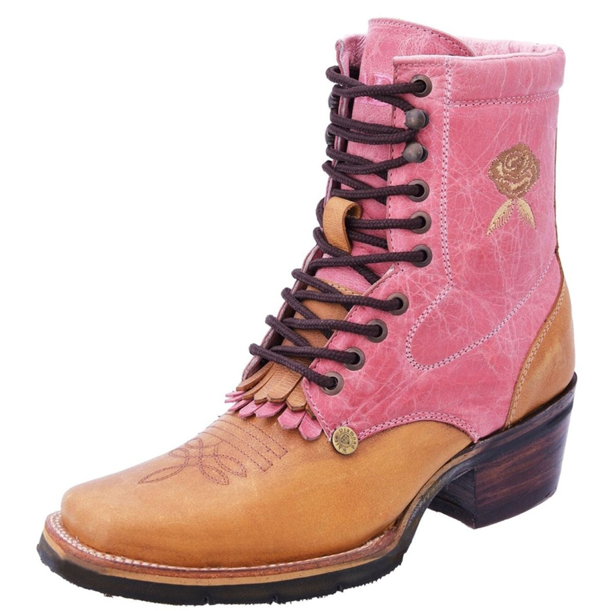 Botas de Cuero Lijado para Mujer en Horma Rodeo Color Choco