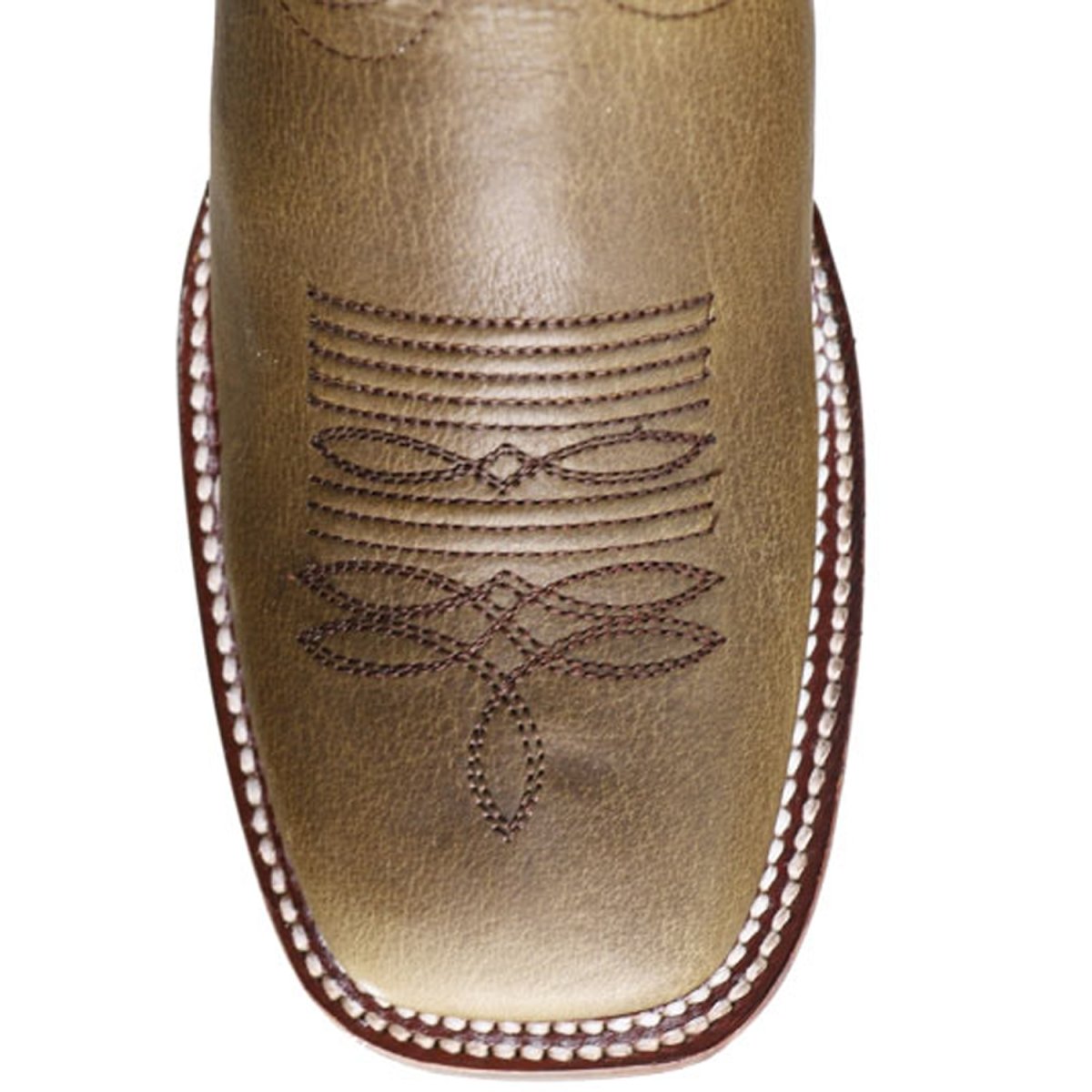 Genuine Leather Wide Square Toe Women’s Boots Honey Color – Los Altos Boots – Toe View