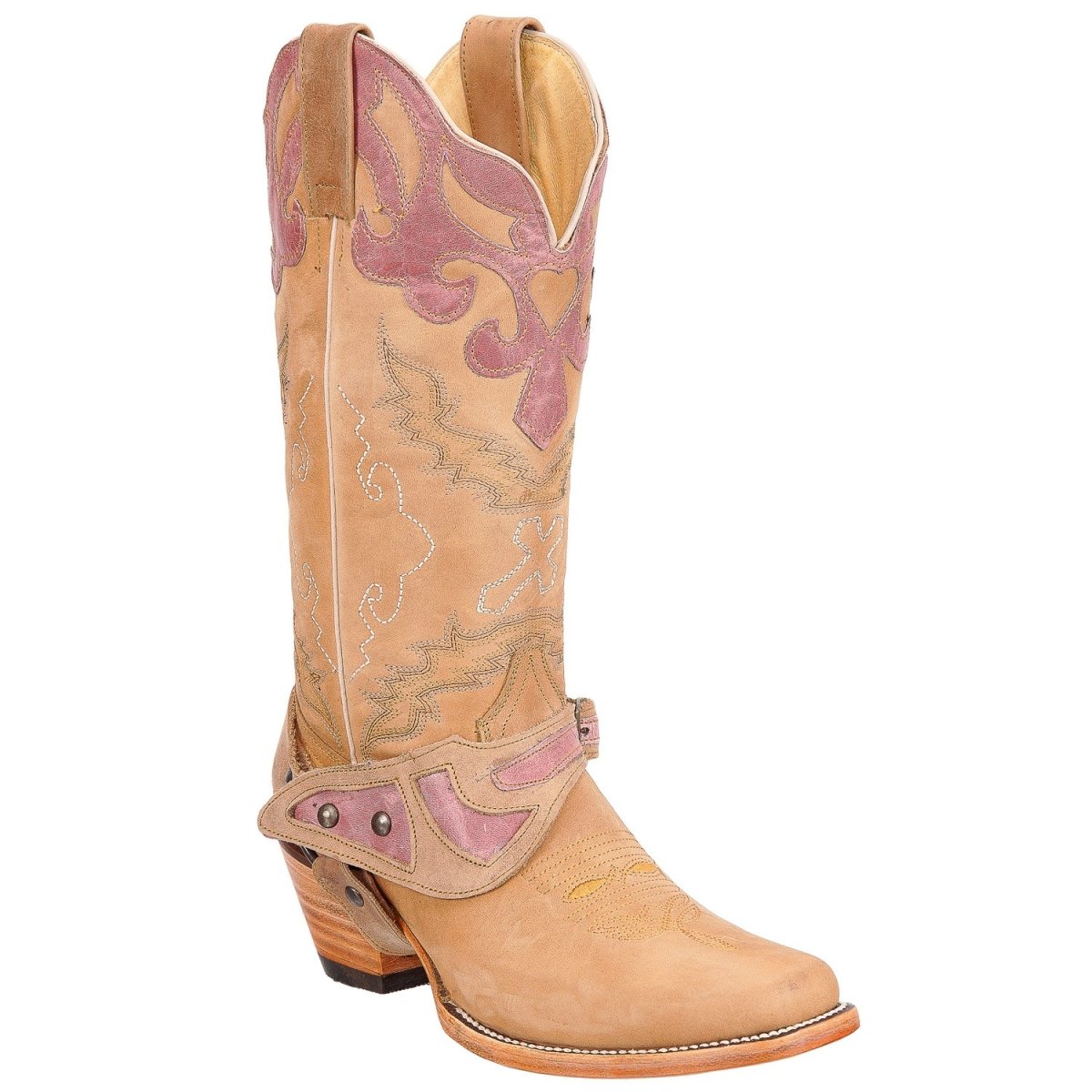 Botas de Cuero Vaqueras Punta Cuadrada ROD-5581-Tabaco - Rodeo Imports