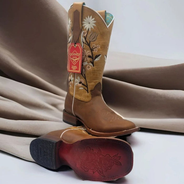Botas de Cuero Volcano para Mujer en Horma Rodeo Color Miel Q3225251R - Quincy Boots