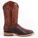 Botas de Elefante Grabado Horma Rodeo Cuadrada Color Cognac Q8227003 - Quincy Boots