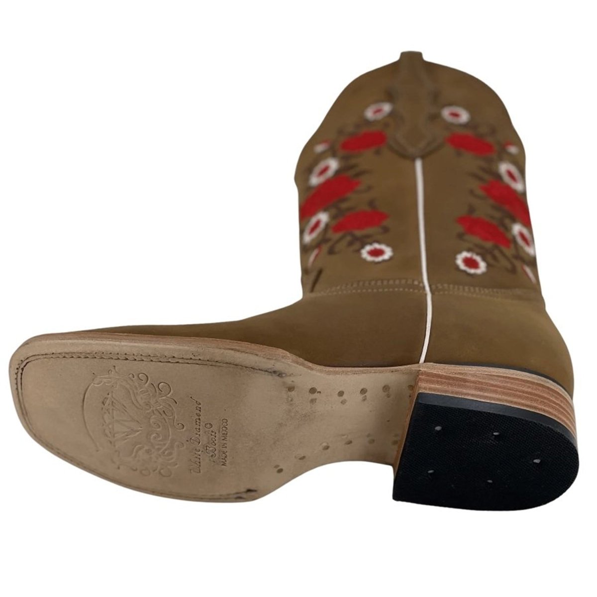 Botas de Gamuza Original Horma Rodeo para Mujer Color Topo WD-493 - White Diamonds Boots