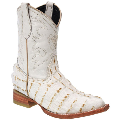 Botas de Imitacion Cocodrilo Horma 3X Aladino para Niño Color Hueso WD-370 - White Diamonds Boots