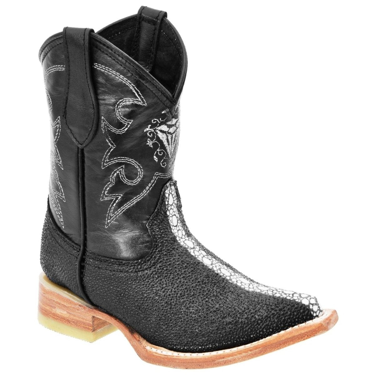 Botas de Imitacion Mantarraya Horma 3X Aladino para Niño Color Negro WD-367 - White Diamonds Boots