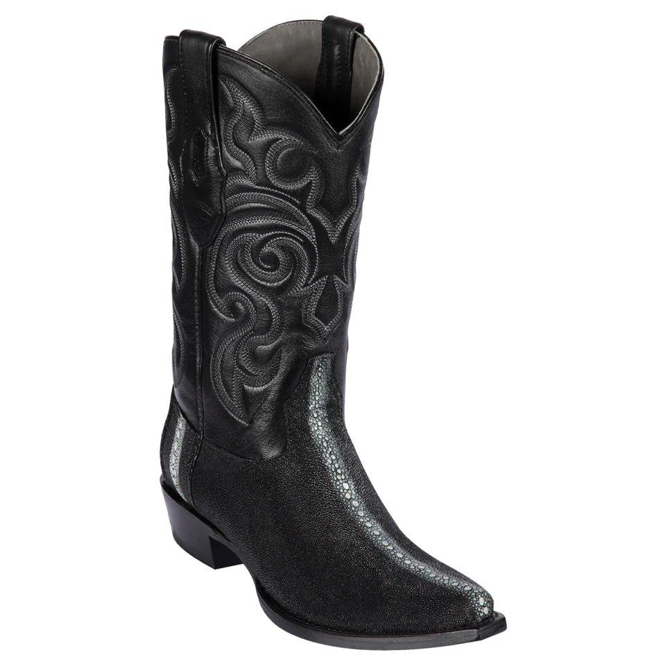 Men's Los Altos Original Stingray Snip Toe Boots - Black 941105- Los Altos Boots Side view