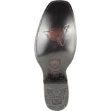 Western Genuine Stingray Row Stone Leather Square Dubai Toe Boots Black Color - Wild West Boots - Sole View 