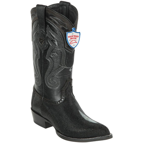 Genuine Single Pearl J Toe Boots Black Color - Wild West Boots