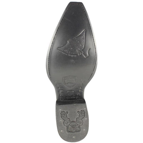 Genuine Single Pearl Stingray Snip Toe Boots black Color - Wild West Boots sole
