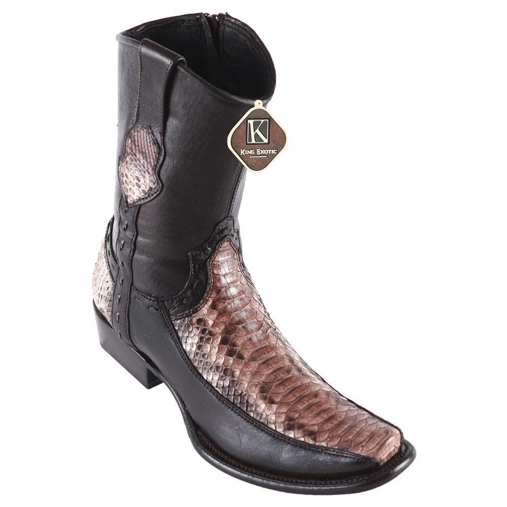 Botas de Piton Original con Venado Punta Dubai Color Negro - Wild West Boots