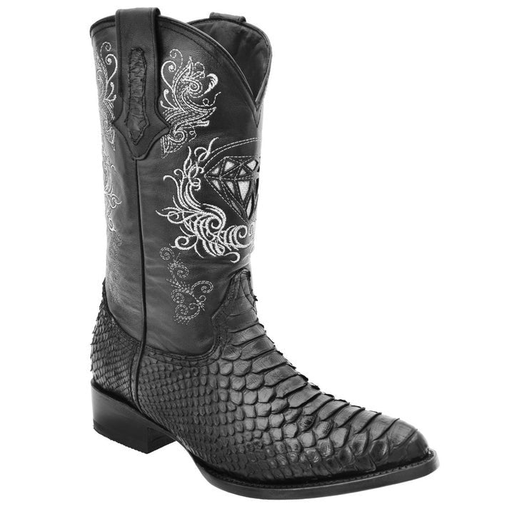 Botas de Piton Original Horma Puntal Color Negro WD-210 - White Diamonds Boots