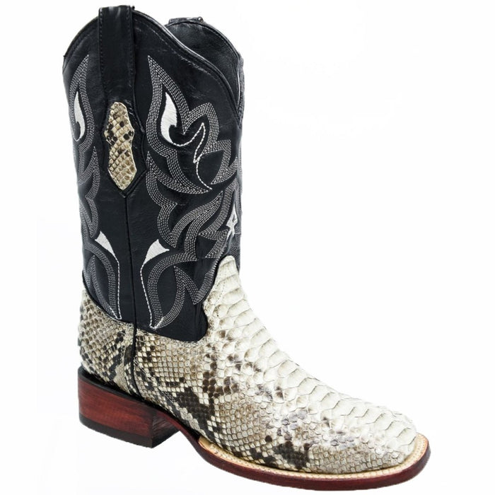 Botas de Piton Original Horma Rodeo Cuadrada Color Natural WD-264 - White Diamonds Boots