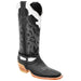 Botas de Tubo Alto de Cuero Horma Rodeo para Mujer Color Negro WD-516 - White Diamonds Boots