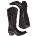 Botas de Tubo Alto de Cuero Horma Sonora para Mujer Color Negro Rustico WD-525 - White Diamonds Boots