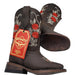 Botas para Niña de Cuero Crazy Horma Rodeo Color Chocolate Q422R6294 - Quincy Boots