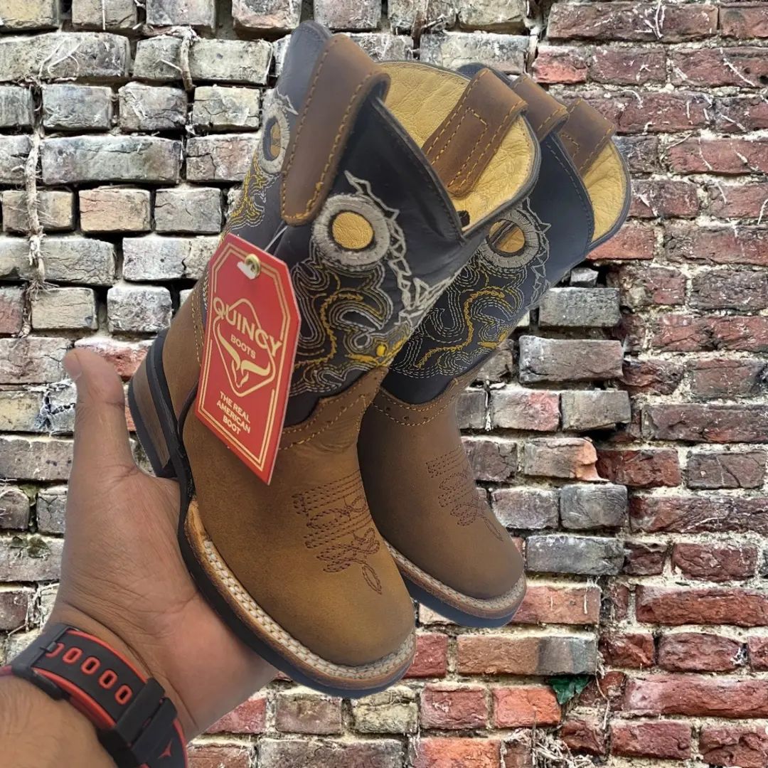 Botas para Niño de Cuero Crazy Original Horma Rodeo Color Tan