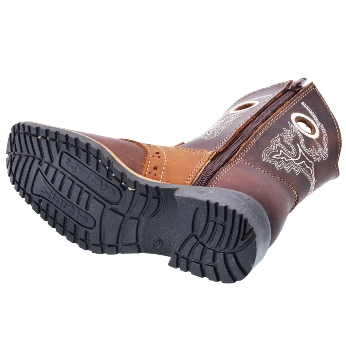 Botas para Niño Horma Rodeo Color Miel con Antifaz y Zipper WD-383 - White Diamonds Boots