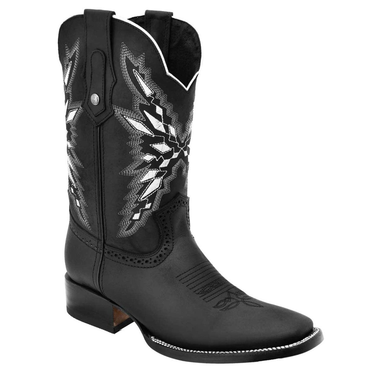 Botas Vaqueras de Cuero Crazy Horma Rodeo para Hombre Color Negro ...