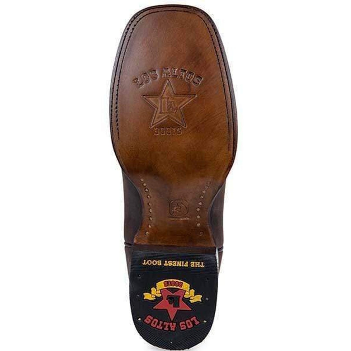 Western Wide Square Toe Leather Boots Brown - Los Altos Boots - sole