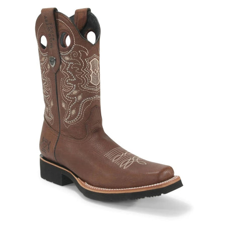 Botas Vaqueras de Cuero Grisly Horma Rodeo Cuadrada Ancha WW-2813E2707 - Wild West Boots