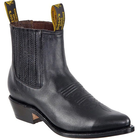 Botin Charro de Cuero Original Horma Puntal Color Negro - Rodeo Imports