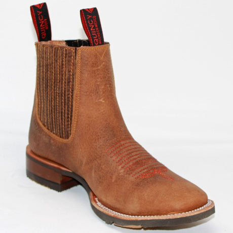 Botin Charro Quincy con Punta Cuadrada y Suela de Hule Q82BU2707 - Quincy Boots